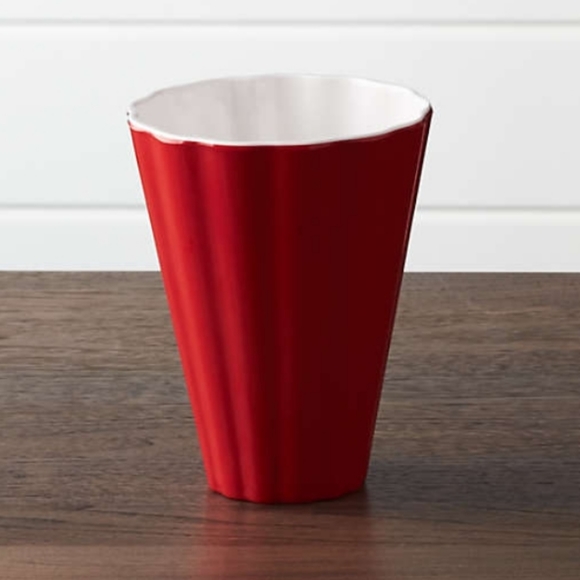 Crate & Barrel Scalloped Melamine Popcorn Cup, Set of 4 - Picture 1 of 4